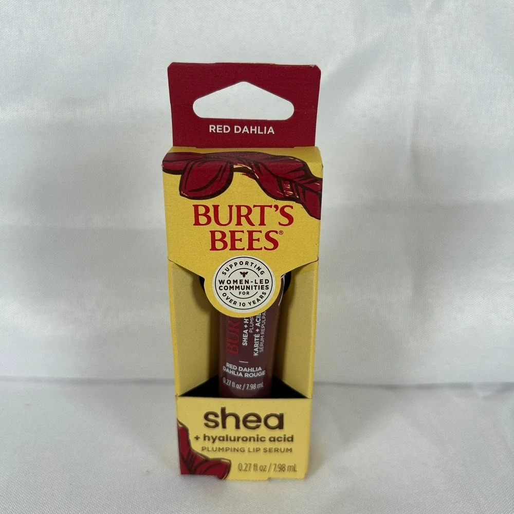 3PK Burts Bees Shea + Hyaluronic Acid Plumping Lip Serum Red Dahlia 0.27oz Each